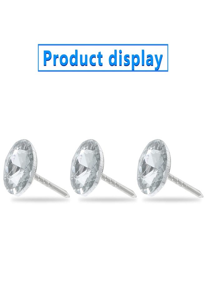 BokWin 100Pcs Diamond Crystal Upholstery Nails Tacks 16mm Clear Crystal Upholstery Decorative Push Pins for DIY Sofa Headboard Furniture Wall Decor - Image 3
